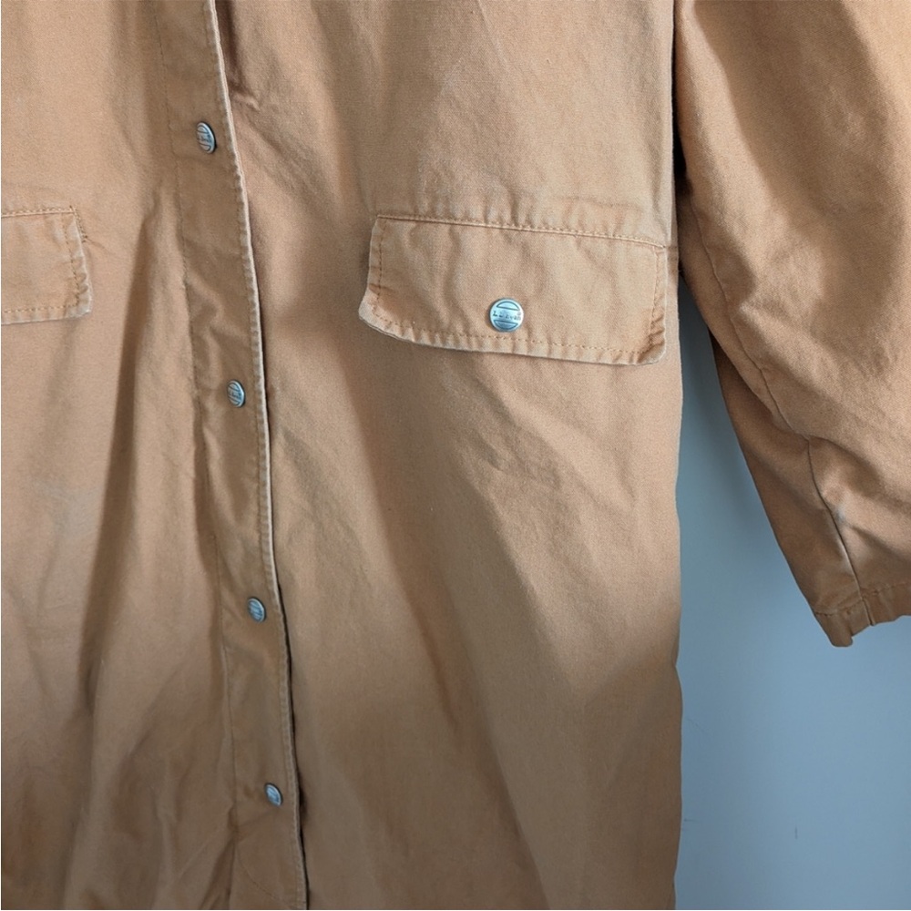 Vintage 90s flannel lined LLbean pumpkin orange barn coat chore jacket rare - Picture 6 of 8